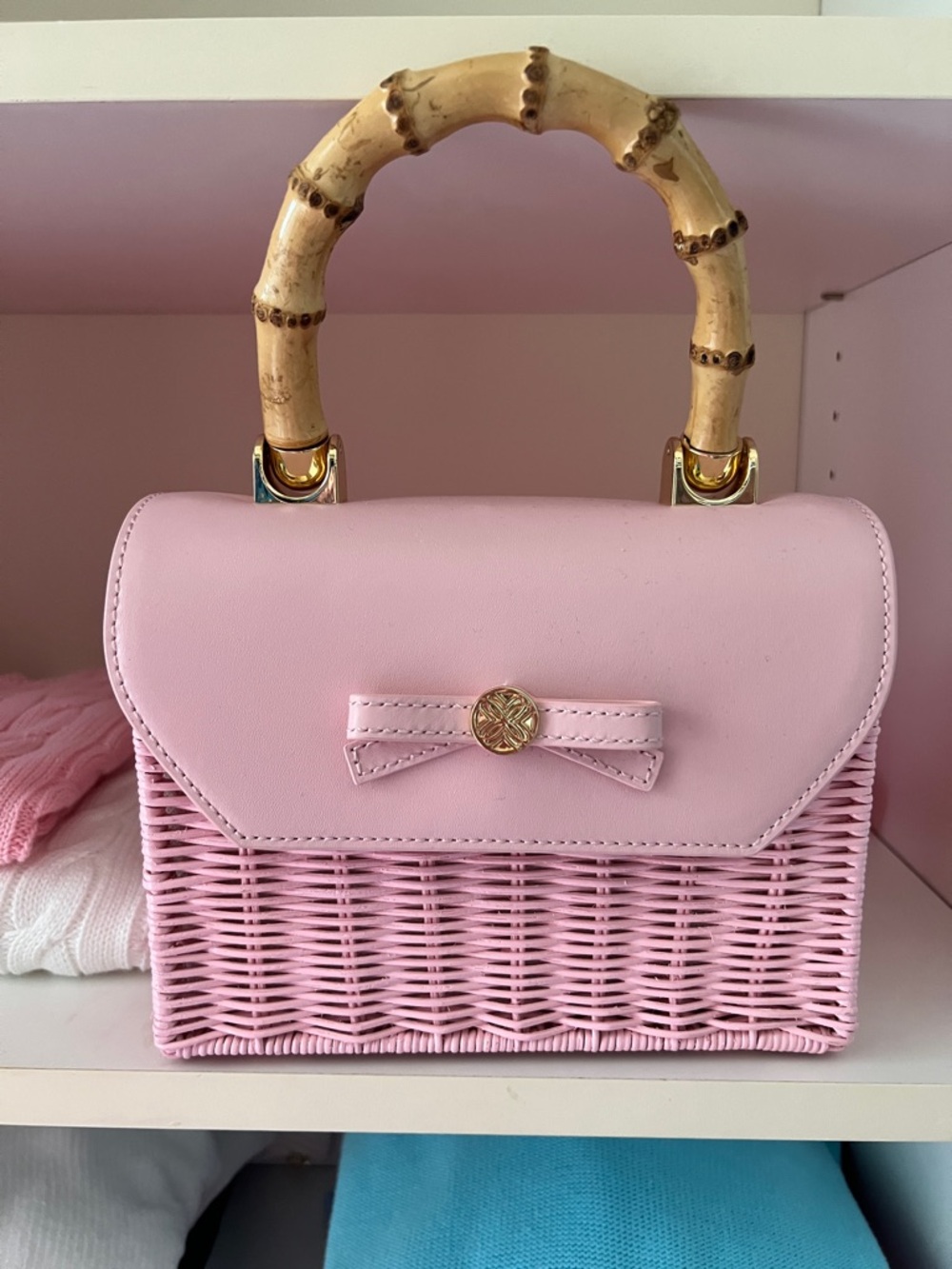 NWT Lilly Pulitzer Teighen Straw Crossbody Bag Pink Muse